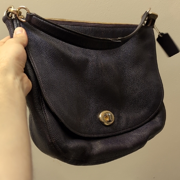 Coach Purple Leather Bag - Picture 1 of 8